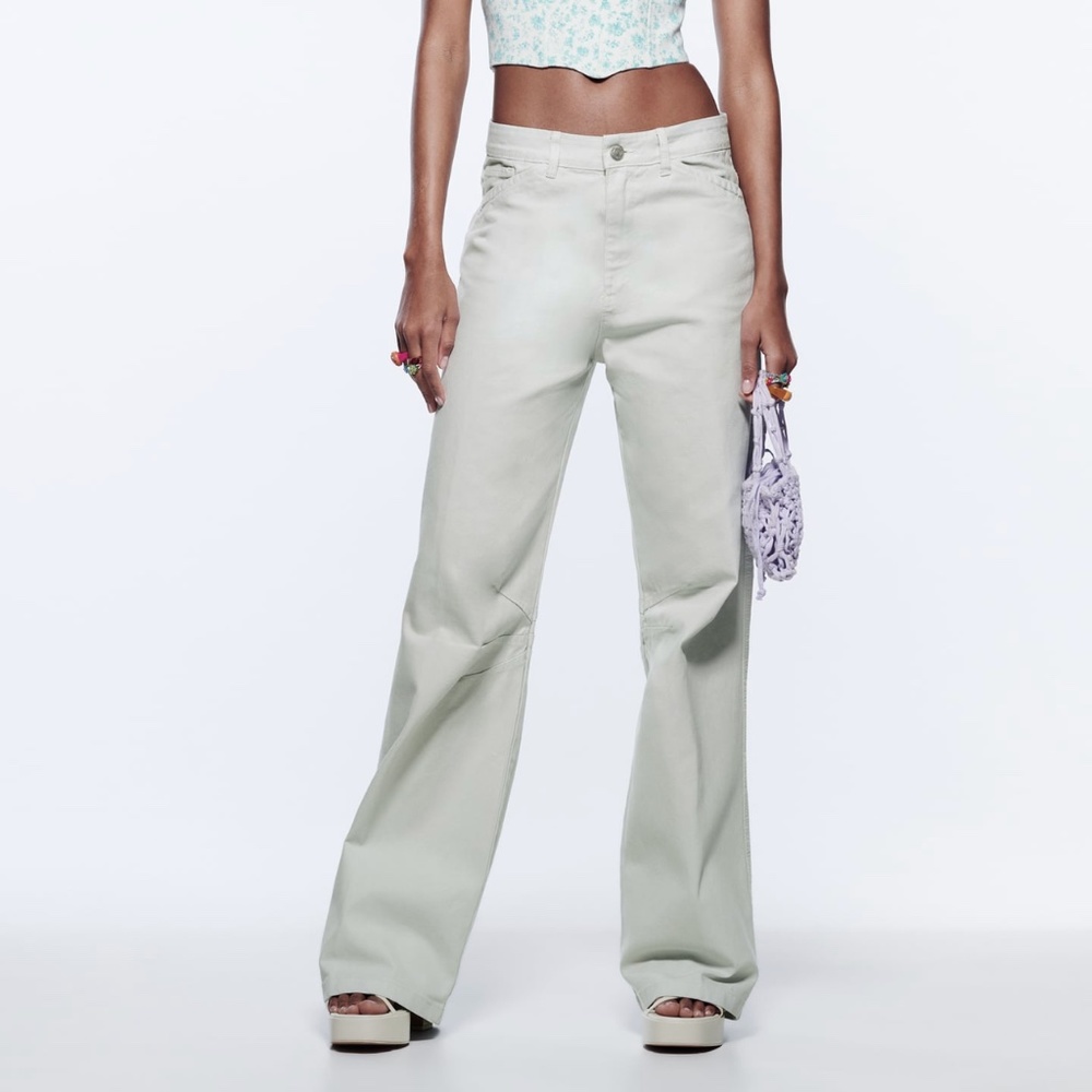 Zara Mid Rise Cargo Jeans